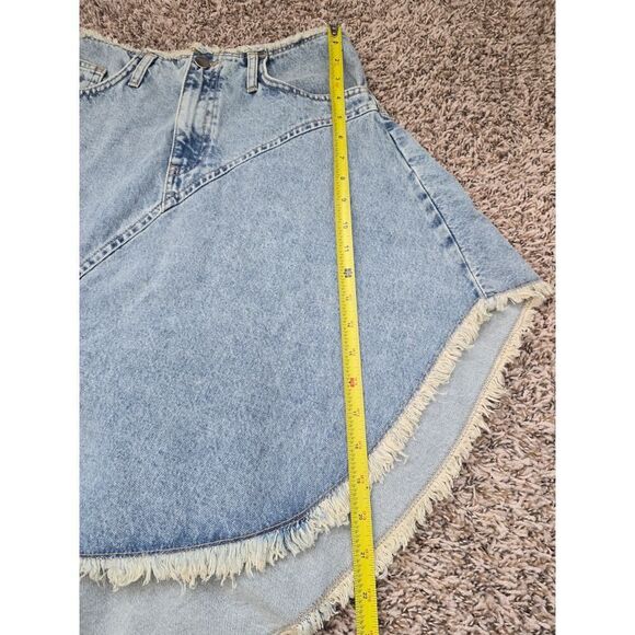 Francesca’s Marianne Asymmetrical Denim Midi Skirt Size S NWT Y2K Cowgirl Grunge - Picture 10 of 11